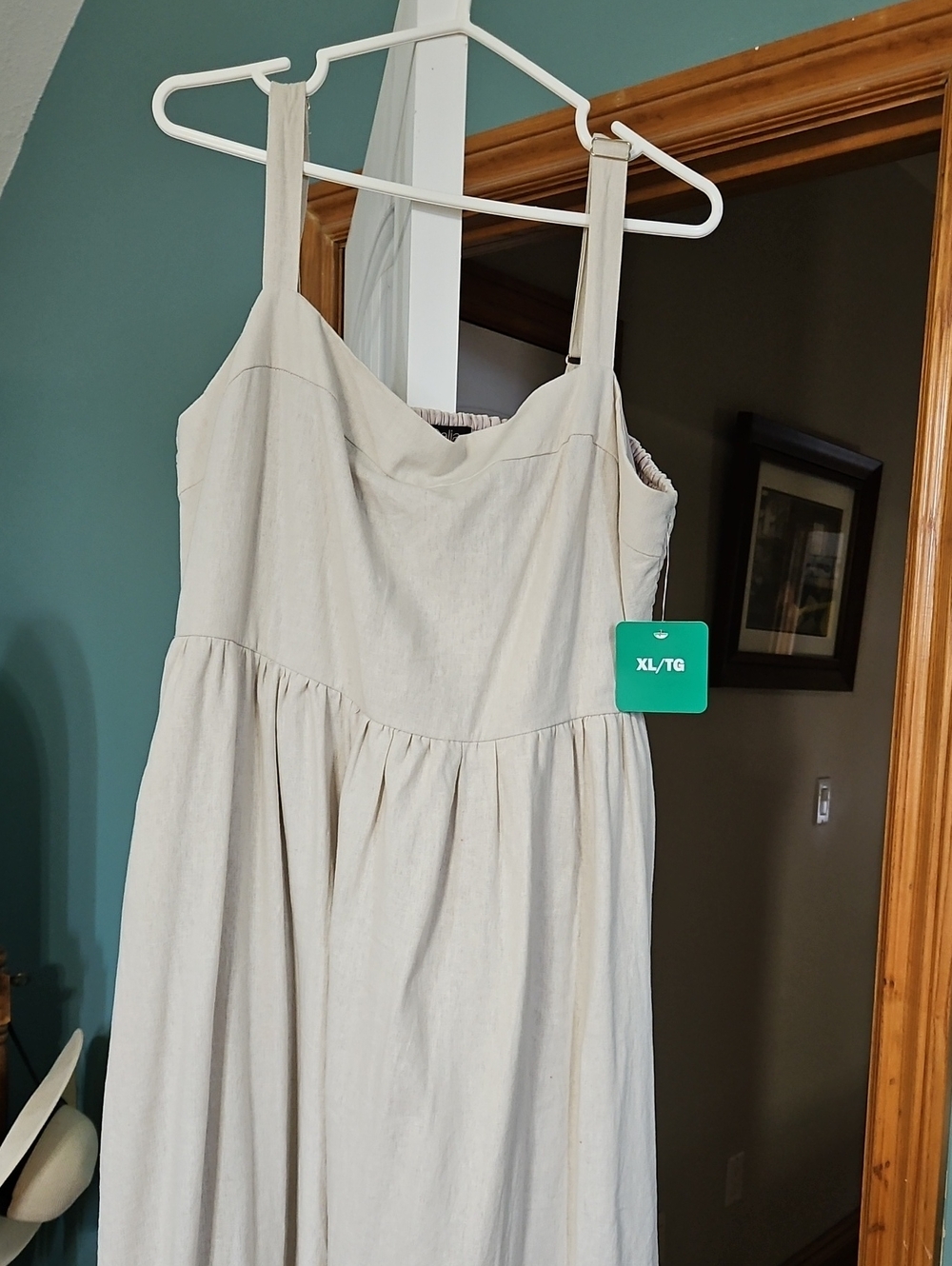 Dalia Cream Midi Sundress with Gathered Skirt
